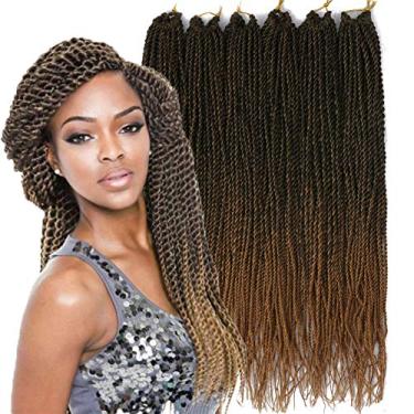 Imagem de Cabelo palácio 6 unidades/lote tranças de cabelo de crochê entrelaçado senegalês pequeno fácil de torcer crochê trançado 2S tranças senegalesas 35,56 cm 45,72 cm 60,96 cm 30 fios de cabelo para mulheres negras cor (45,72 cm, T1B/27)