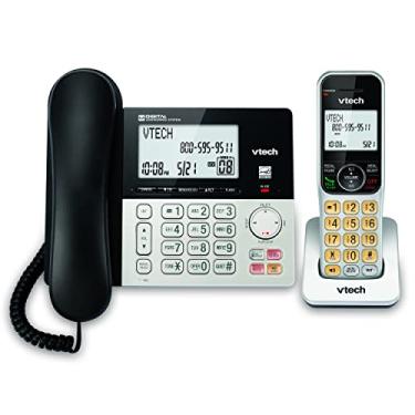 Imagem de VTech VG208 DECT 6.0 Telefone com fio/sem fio para casa com secretária eletrônica, bloqueio de chamadas, identificador de chamadas, visor retroiluminado grande, viva-voz duplex, interfone, alimentação