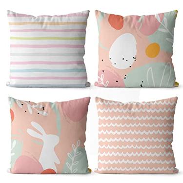 Imagem de Kit 4 Capas De Almofadas Decorativas Páscoa 40x40