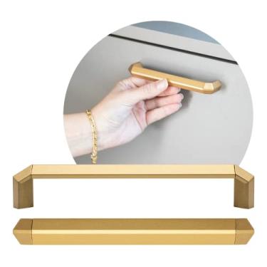 Imagem de Puxador De Guarda Roupa Porta Armario Alumínio 128mm Trip (Ouro)