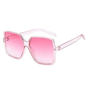 Imagem de 1 peça unissex moda óculos de sol quadrado superdimensionado retrô grande armação plana óculos de sol óculos de sol de luxo óculos de proteção uv400, um, rosa, outros