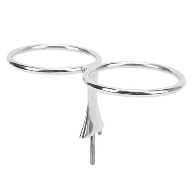 Imagem de Suporte de bebida de anel duplo suporte de copo de aço inoxidável suporte de garrafa de bebida para iates marítimos barcos RV