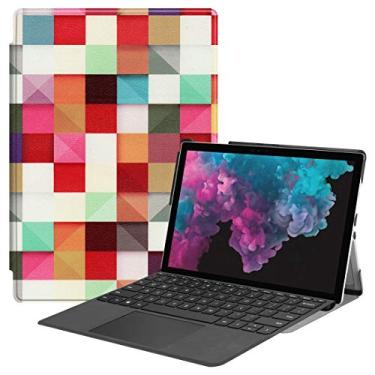 Imagem de Magic Cube Pattern Colorido Painted Horizontal Flip PU Caso de couro para Microsoft Surface Pro 4/5/6 12,3 polegadas, com suporte e slot de caneta