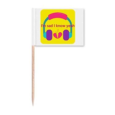 Imagem de Letras emocionais clássicas inglesas tristes bandeiras de palito de dente marcador para decoração de festa