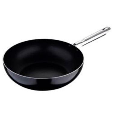 Imagem de Panela Wok Bergner Pixel Pro em Alumínio Prensado Preta - 28 cm