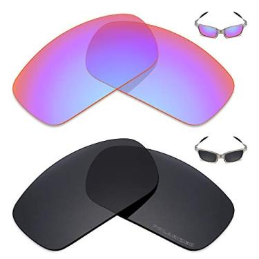 Imagem de Mryok+ 2 pares de lentes polarizadas de substituição para óculos de sol Oakley X Squared – Rosa cobalto/preto