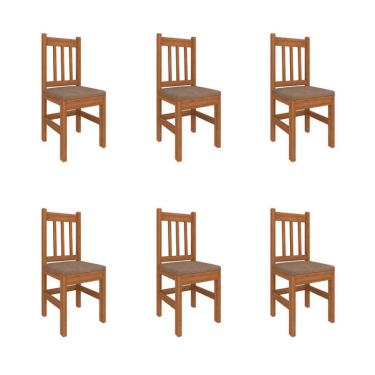 Imagem de Conjunto com 6 Cadeiras Mily Suede Canela