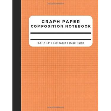 Imagem de Graph Paper Composition Notebook - Quad Ruled | 8.5” x 11” | 100 pages: Orange 4 x 4 Quadrille Grid Large Letter Size Note Book for Math, Chemistry, and other Science Students and Professionals