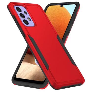 Imagem de LXURY Capa à prova de choque para Samsung Galaxy S23 Ultra/S23 Plus/S23, capa de PC antiarranhões de grau militar com proteção de câmera de tela, capa robusta, vermelho2, S23 de 6,1 polegadas