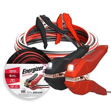 Imagem de Energizer Cabos de ligação para bateria de carro com luzes LED integradas, cabos de reforço automotivo resistente para pular partida baterias mortas ou fracas – Bolsa de transporte incluída (calibre 4)