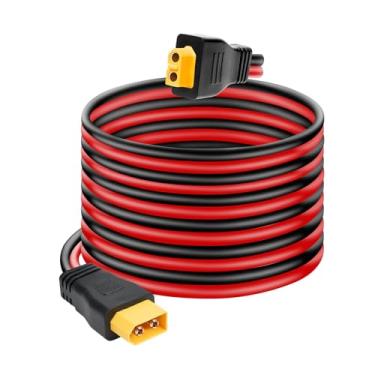 Imagem de Ansoufien Cabo de extensão XT60 10AWG 3 m, cabo XT60 com conector macho para fêmea para estação de energia portátil, painel solar, bateria RC