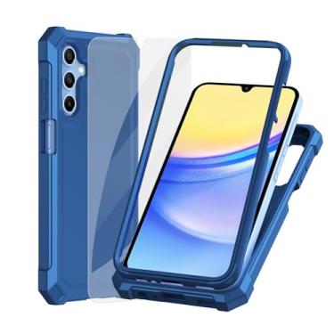Imagem de Ailiber Capa para Galaxy A15, capa para celular Samsung Galaxy A15 5G com protetor de tela, proteção de estrutura de camada dupla, proteção de TPU nos cantos à prova de choque, capa protetora robusta