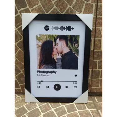 Imagem de Quadro Spotify Personalizado Namorados Com Moldura 21x30
