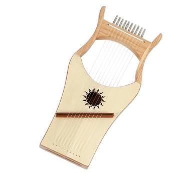 Imagem de Harpa de lira de 10 cordas clássica pequena harpa portátil instrumento de harpa com bolsa para iniciantes, fácil de aprender