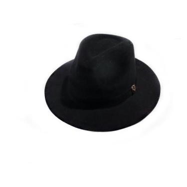 Imagem de Chapéu Indiana Jones Aba 8,5cm Cor Preto Tamanho M - Selaria Serrano