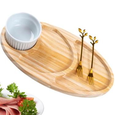Imagem de Petisqueira Madeira com ramequim para molho patê mesa posta