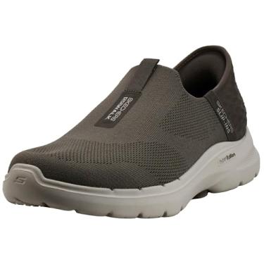 Imagem de Skechers Tênis masculino Gowalk 6 Slip-ins – atlético sem cadarço | Tênis casual com espuma viscoelástica, Cinzento-acastanhado, 40 BR