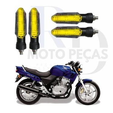 Imagem de Kit 4 Setas Led Universal P53 12V Pisca para Moto CB 500 Esportiva 200