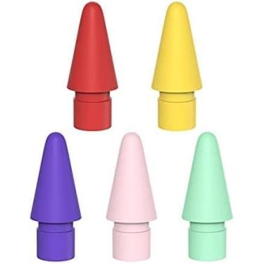 Imagem de Tucana Pontas de caneta de substituição compatíveis com Apple iPad Pencil 1ª e 2ª geração (vermelho/amarelo/cinza/roxo/rosa/azul-petróleo)