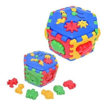 Imagem de Cubo Interativo Solapa Didático Bebê Com Peças De Encaixe - Diviplast