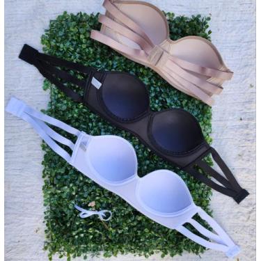 Imagem de sem alça Sutian tres tiras lingerie moda intima loja revenda atacado -