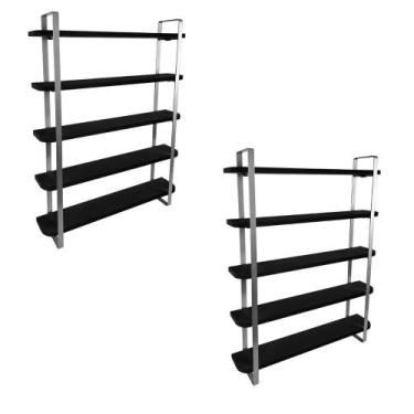 Imagem de kit com 02 Nicho Expositor Arusi 100 Esmaltes 5 Prateleiras - Loja da 