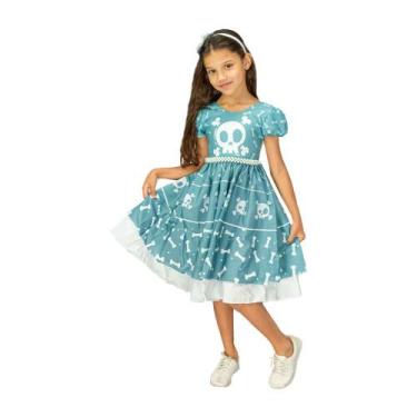Imagem de Fantasia de Halloween Menina Vestido de Caveira com Tiara - Fantasias 