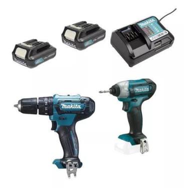 Imagem de Kit Parafusadeiras 12v 2 Baterias Carregador Bivolt Makita