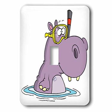 Imagem de 3dRose Interruptor de botão único para natação lsp_104034_1 Divertido e fofo com snorkel