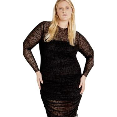 Imagem de City Chic Vestido feminino plus size Swirl Frankie, Preto, 58