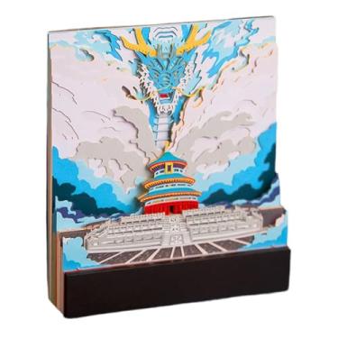 Imagem de Calendário 3D 2025, calendário do Templo do Céu 2025, com notas adesivas 3D, calendário de arte, presente de entalhe em papel, para escola, escritório doméstico (Templo do Céu)