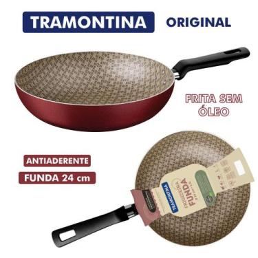Imagem de Frigideira Antiaderente 24 cm Tramontina Funda com Textura Starflon Ma