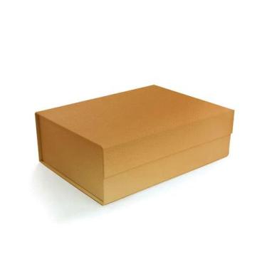 Imagem de Caixa de Papel Rígido Retangular Dourada com Ímã - 1 unidade - Cromus 