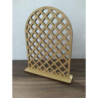 Imagem de Mini Painel Treliça 12cm MDF 5 unidades - Arth-Leo Artesanato
