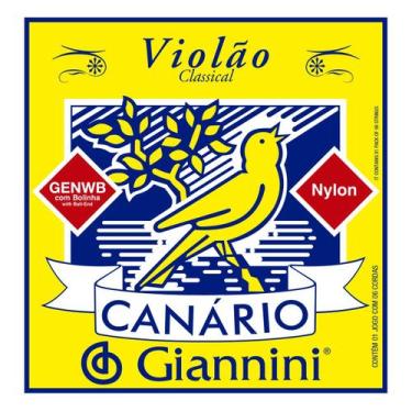 Imagem de Encordoamento Violão Nylon Média Canário Cristal Bolinha Genwb - Giann
