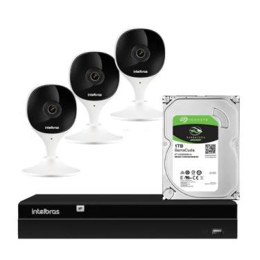 Imagem de Kit 3 Câmeras IMX Full Hd Wi-fi Com Hd 1tb E Nvd 1404 - Intelbras