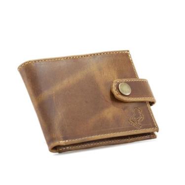 Imagem de Carteira de Couro com Fecho Masculina Ideal para Cartões CNH Dinheiro 