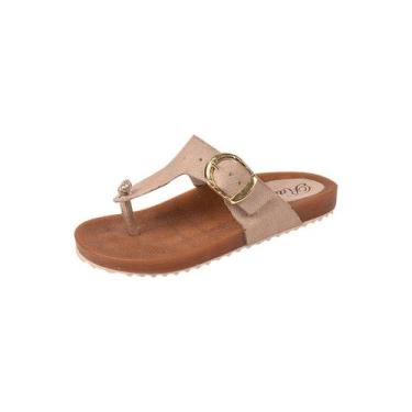 Imagem de Chinelo Papete Infantil Menina Camurça Fivela Taupe - Raniel Calçados,