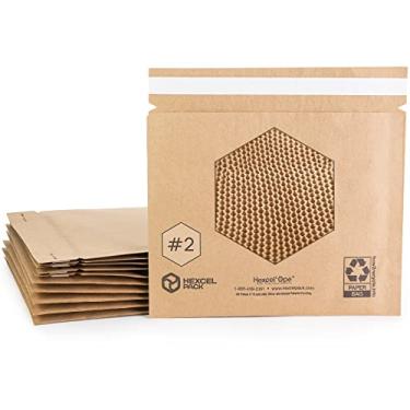 Imagem de IDL Packaging Envelopes grandes de bolhas de papel 25 x 24 cm #2, pacote com 10 - alternativa a envelopes acolchoados de plástico - Enchimento de papel favo de mel patenteado - Ótimo para envio de