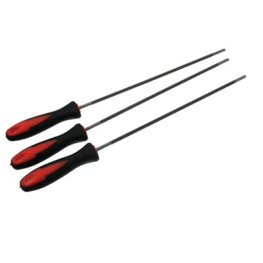 Imagem de YTgilo 3 peças de lima redonda de aço endurecido de alto carbono 4,0 mm cabo emborrachado antiderrapante acessórios de arquivo de motosserra para lixamento de cerâmica, escultura em madeira,