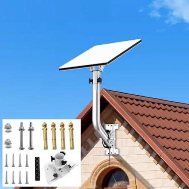 Imagem de Suporte de antena universal, poste J de 32 cm e suporte de parede resistente para antenas de TV externas, extensor WiFi, estação meteorológica, Starlink, ponte sem fio