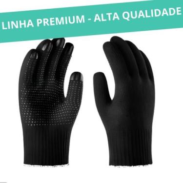 Imagem de Luva Pigmentada Tricotada Preta Algodão Segurança EPI Obra - Proteloja