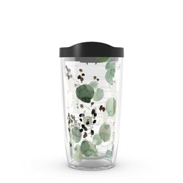 Imagem de Tervis Copo de viagem Kelly Ventura - Eucalyptus Made in USA com isolamento térmico de parede dupla mantém as bebidas frias e quentes, 473 ml, clássico