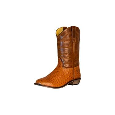 Imagem de TuffRider Bota masculina Norris couro vaca avestruz estampado bico redondo largo ocidental, Indefinido, 43