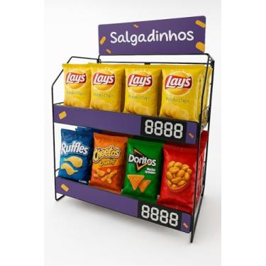 Imagem de Display Expositor Cartelas Ganchos Chão Mercearia Encartelados Cestos Lojas Conveniências (2 Cestos)