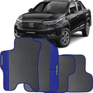 Imagem de Lindo jogo tapete carro automotivo azul fiat strada nova 2019 a 2023 c