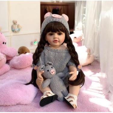 Imagem de Boneca Bebe Reborn Sofia Croche Pig 55cm -Lançamento - real baby dolls