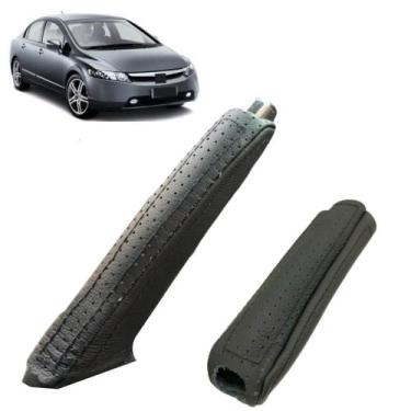 Imagem de Capa de Couro para Manopla Alavanca Freio De Mão Civic 2012 2013 2014 