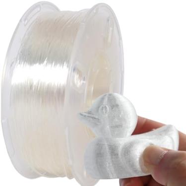 Imagem de PRILINE Filamento TPU, impressão PRILINE de alto fluxo/alta velocidade 95A TPU flexível macio filamento de impressora 3D 1 kg carretel de 1,75 mm, suporta impressão rápida, translúcido