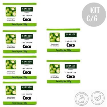 Imagem de Kit c/6 Sabonetes em Barra Coco 100g Pele Mista e Oleosa Granado